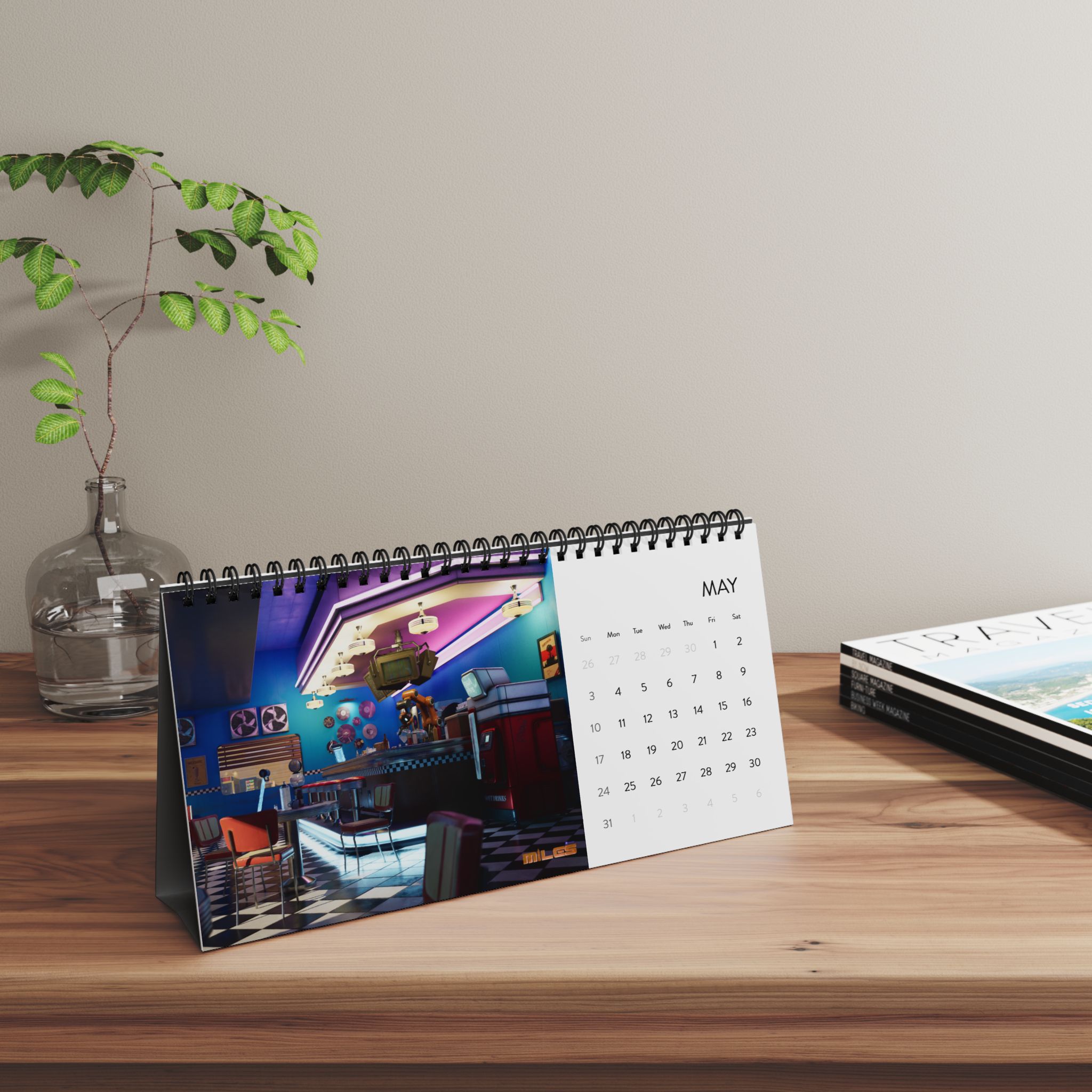 Puppedy™ Miles Desktop Calendar - 2026